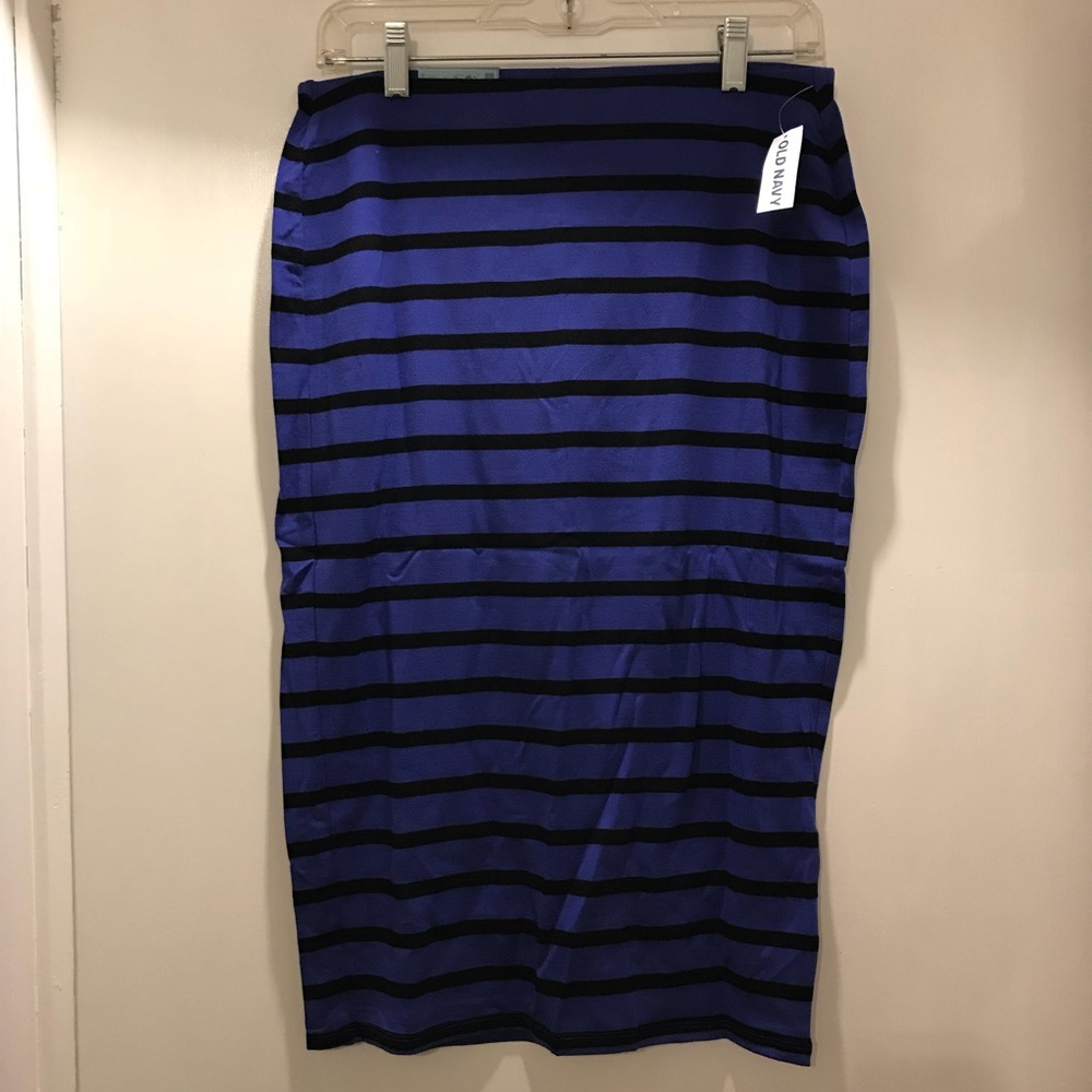 Old Navy NWT Blue and Black Striped Pencil Skirt